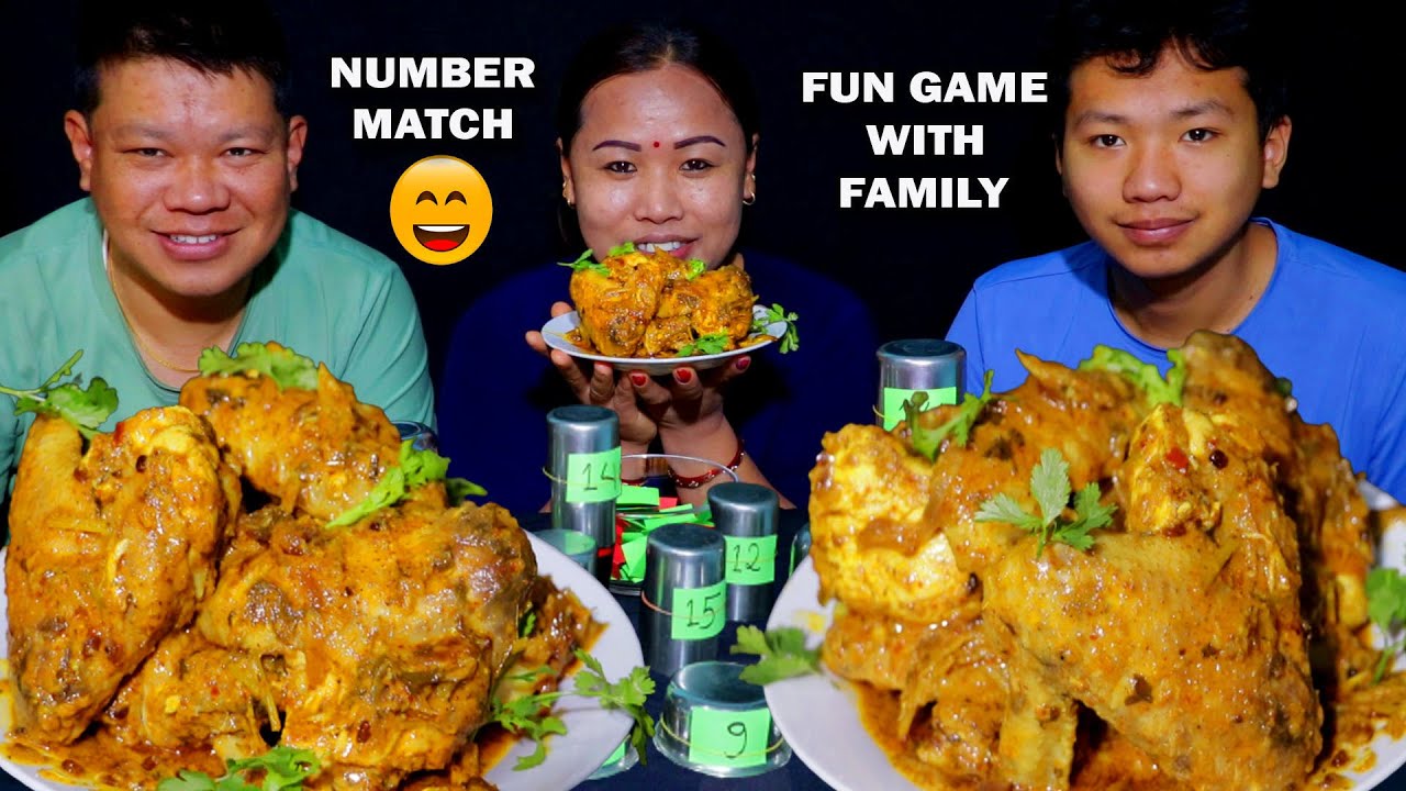 NUMBER MATCH FUN GAME WITH FAMILY 😄 CHICKEN WINGS 🤤 FUNNY EATING CHALLENGE | GANGA OFFICIAL