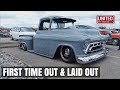 1957 Chevy Truck | ACCUAIR ELEVEL & DETROIT STEEL WHEELS | Coker Tire Cruise-In