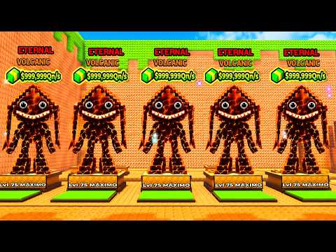 PEGUEI o MELHOR BRAINROT com a NOVA MUTAÇÃO VULCÂNICA no CHUTE UM BLOCO DA SORTE! 😱🌋