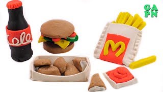 Play Doh McDonald's Hamburguesa Nuggets de pollo Patatas fritas Coca Cola |Aprender Colores Play Doh