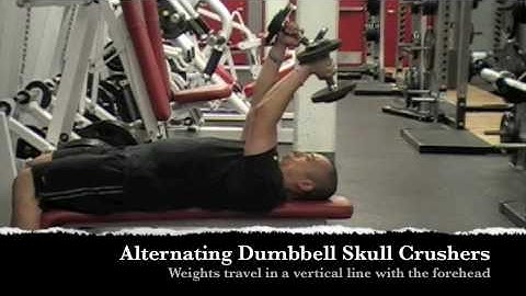 Dumbbell Alternating Skull Crushers