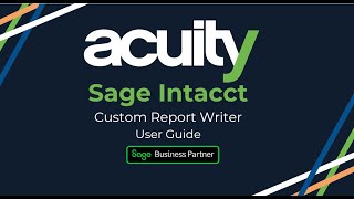 Sage Intacct - Custom Report Writer