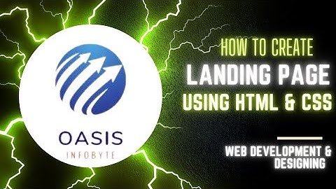 Landing Page |Oasis Infobyte internship|Task- 1 Level-1|web development and design with source code