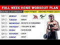 Full Week Workout Plan At Home | Dumbbell Workout At Home | @BuddyFitness