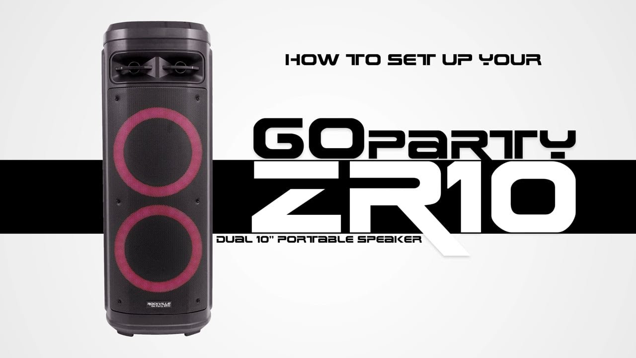 How to set up your Rockville GoParty ZR10 Dual 10" Portable Wireless LED Bluetooth Speaker w/UHF Mic