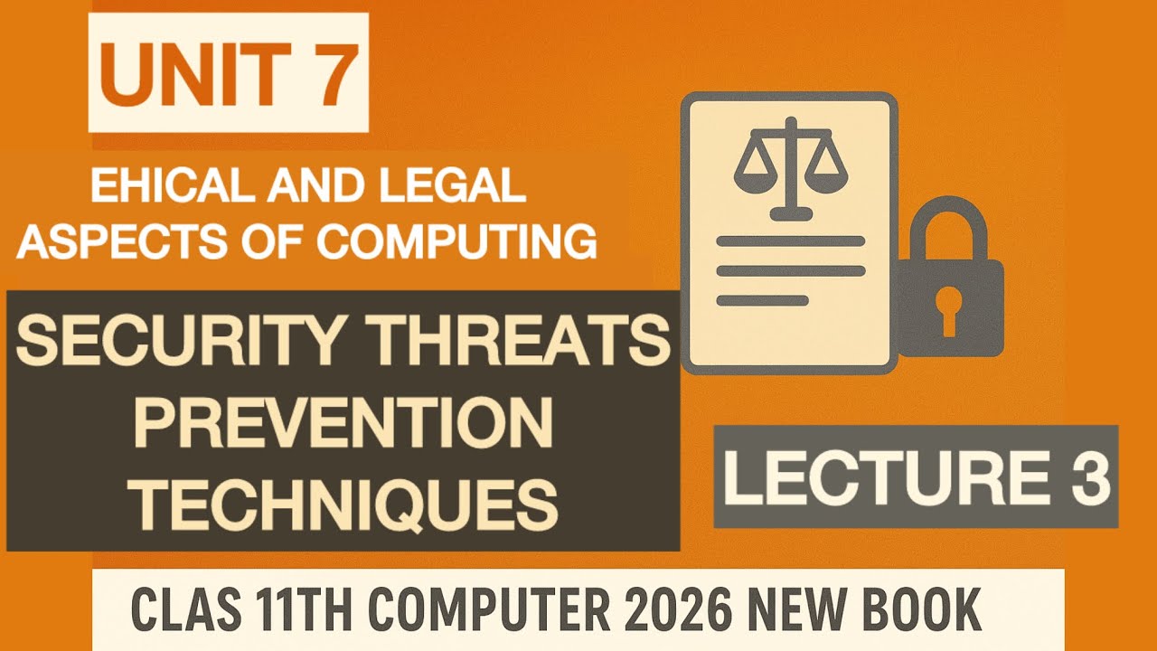 Security Threats & Prevention Techniques | Chap 7 Lec 3 | Class 11 ...