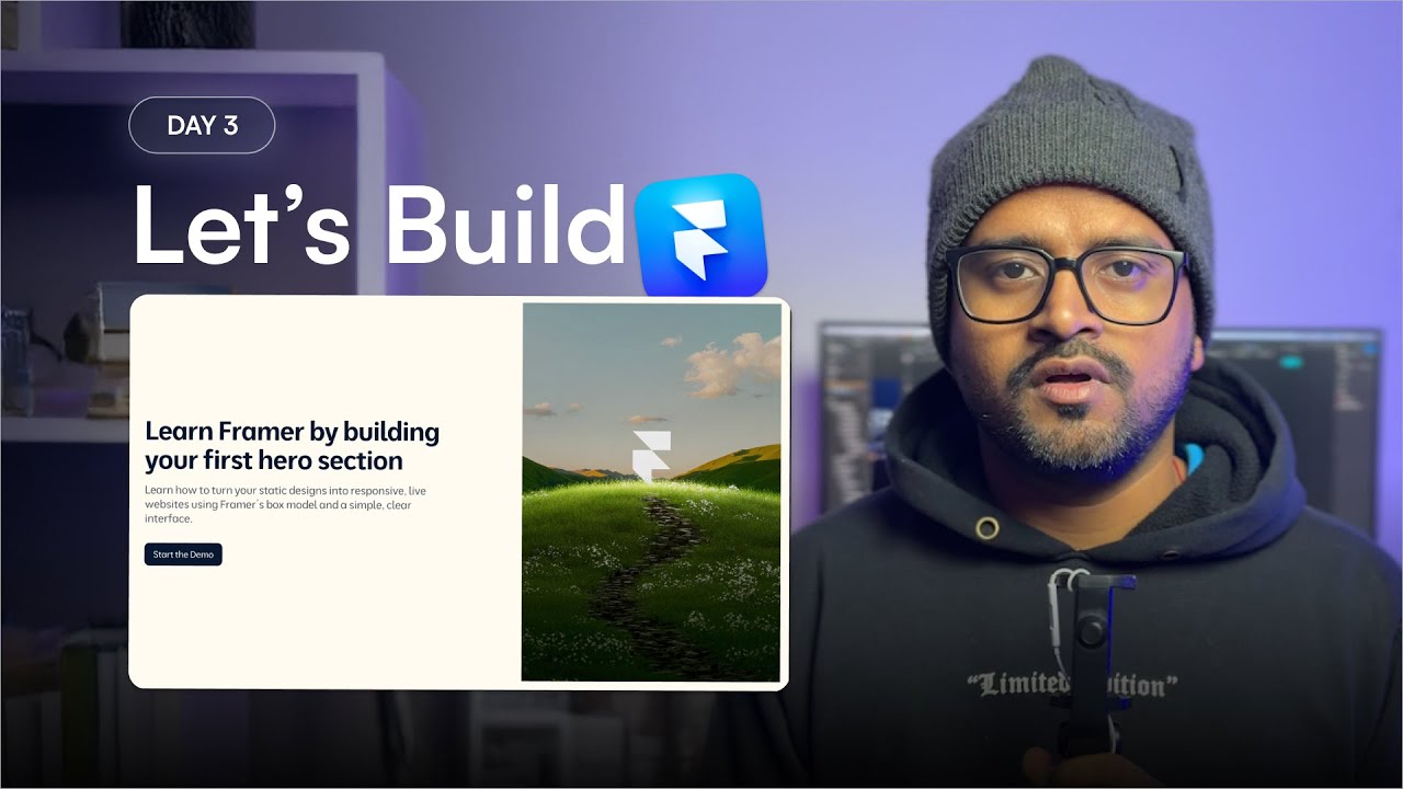 Build Your First Hero Section in Framer (Step-by-Step) | Day 3 