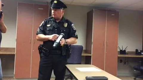 Upper Allen Township Police Sgt. Peter Beauduy dem...