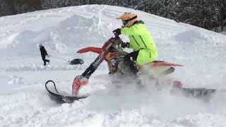 Снежные Мотоциклы!  Honda, KTM, Husqvarna Snowbike! На гусеницах по горам и снегу!