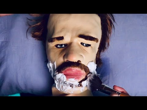 ASMR : BARBEARIA DO SONO - fazendo sua barba - sons de espuma e tesoura