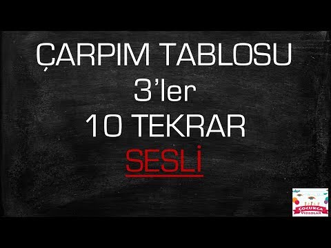 ÇARPIM TABLOSU 3' LER 10 TEKRAR İLK OKUL 2 VE 3'ÜNCÜ SINIFLAR İÇİN