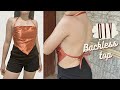 Easy DIY Backless silk top | scarf/ bandana top style