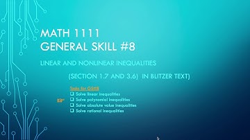 Solving Polynomial Inequalities (Solving Inequalities 3 of 5)