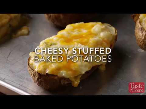Cheesy Stuffed Baked Potatoes - YouTube