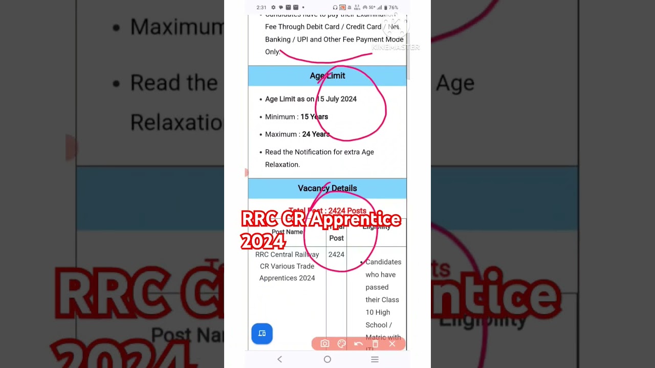 RRC CR Apprentice 2024 /new apprentice 2024/