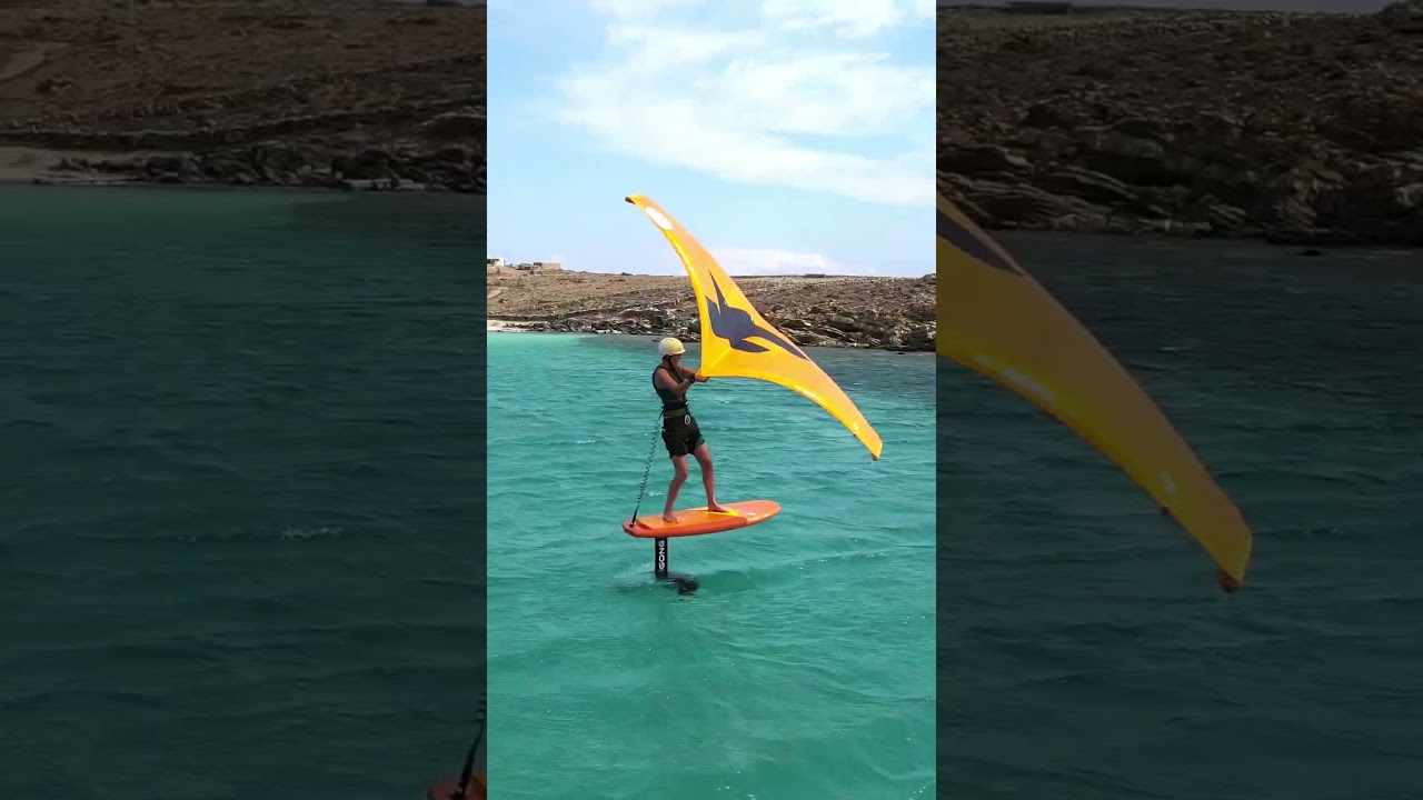 Flying over Water.. Wingfoil Paradise in Greece #wingfoil #kitesurfing #girlssurf