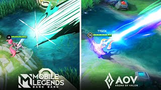 Mobile Legends VS Arena of Valor : Skin & Skill Effects Comparison