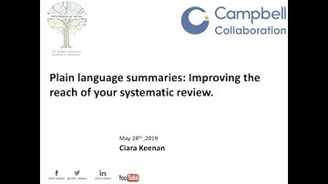Plain language summaries: Improving the reach of your systematic review.