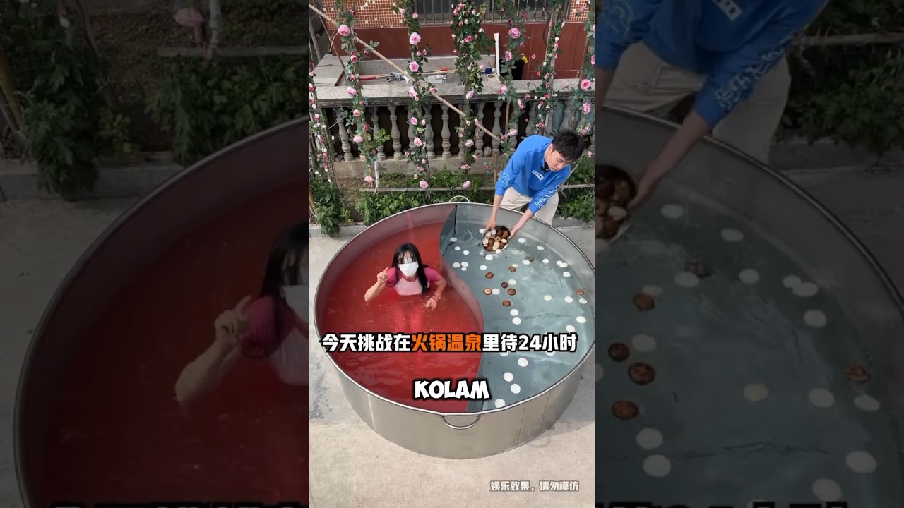 bertahan selama 24 jam di kolam surga dan neraka #shorts #shortvideo