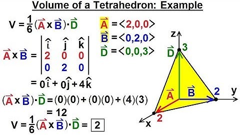 Calculus 3: Vector Calculus in 3-D (34 of 35) Volume of a Tetrahedron: Example
