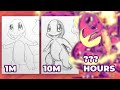 Drawing Challenge - 1M, 10M & Until I Get Tired - Charmander - Pokémon Illustration Fanart