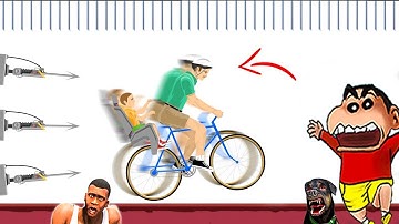 SHINCHAN NOOB vs PRO vs HACKER in HAPPY WHEELS with FRANKLIN & CHOP | DREAM SQUAD