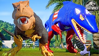 BLACK ADAM REX Jurassic World Needed a Hero! SPIDER-MAN, CAPTAIN AMERICA & more SuperHero Dinosaurs