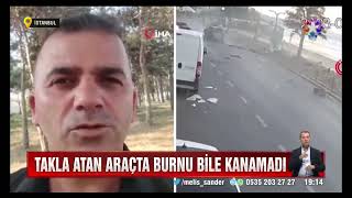 Takla atan araçtan burnu bile kanamadan çıktı