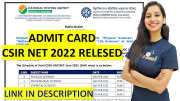 Admit Card Released For CSIR NET 2022 - Life Science, Chemical Science and Mathematical Science