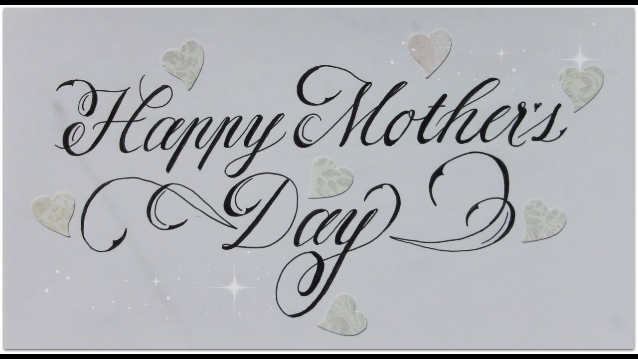 cursive fancy letters - how to write Happy Mother´s Day - easy