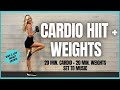 CARDIO HIIT + WEIGHTS TO THE BEAT 🔥 BURN CALORIES + BUILD MUSCLE 🔥 HIGH &amp; LOW IMPACT SHOWN