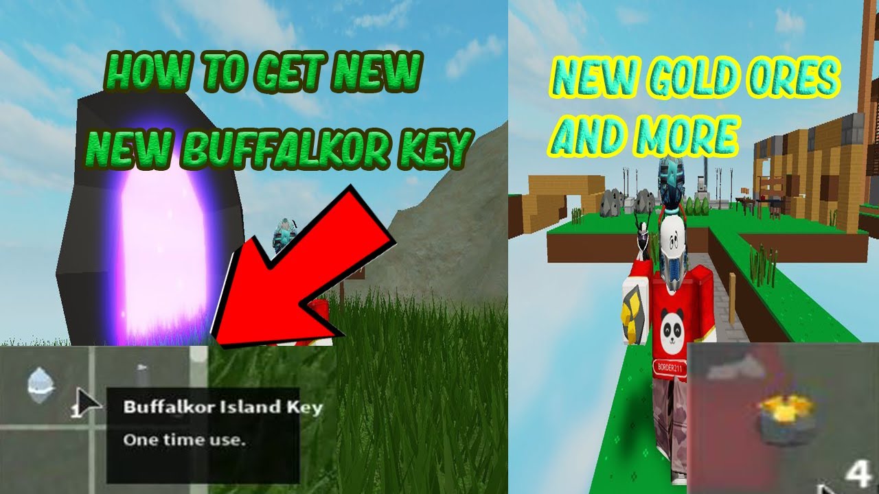 How To Get New Buffalkor Key And Gold Ores Skyblock New Update Youtube - key for roblox