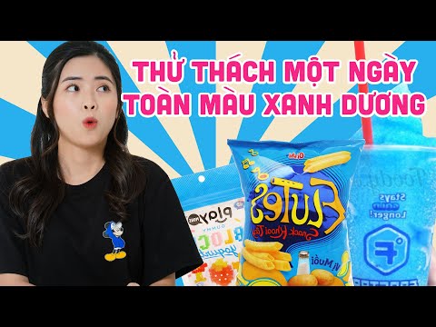 Video Thử Thách Một Ngày Toàn Màu Xanh Dương | Mỏ Khoét Hải... - youtube