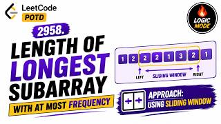 Information LeetCode 2958 | Length of Longest Subarray With at Most K Frequency 🔥 Sliding Window Explained | C++ Update