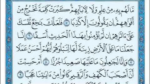 سورة الكهف مكتوبة من الأية 1 الي الأية 15