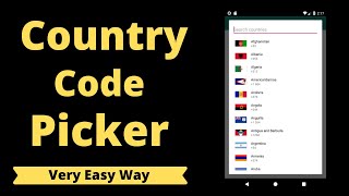 CCP (Country Code Picker) Android Studio for Beginners | Hindi | Technical sushil Details