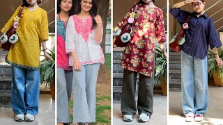 Types of short Kurti with jeans/Short kurti design ideas for girls women | ‪‎⁨@alveenafatimaA⁩  screenshot 5