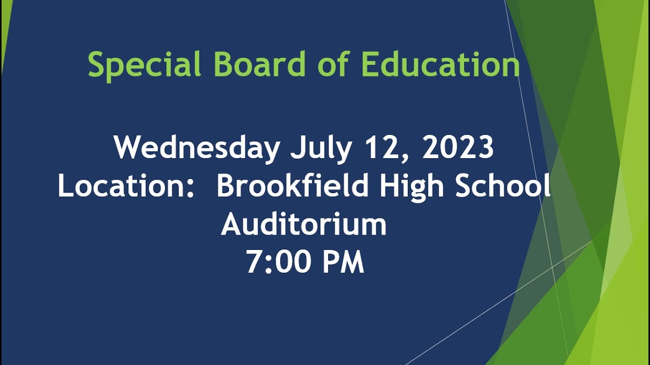 Special Board of Education Meeting - YouTube