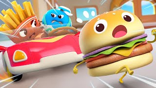 快跑玩具小汽車來了 | 美食小當家動畫 | 漢堡, 甜甜圈 | 卡通動畫 | 兒歌 | Kids Cartoon | 寶寶巴士 | BabyBus