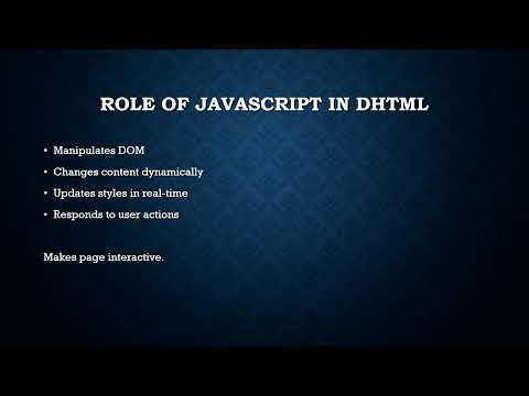 Web Technologies | DHTML with JavaScript 
