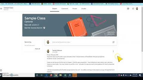 Google Classroom  Stream and Classwork