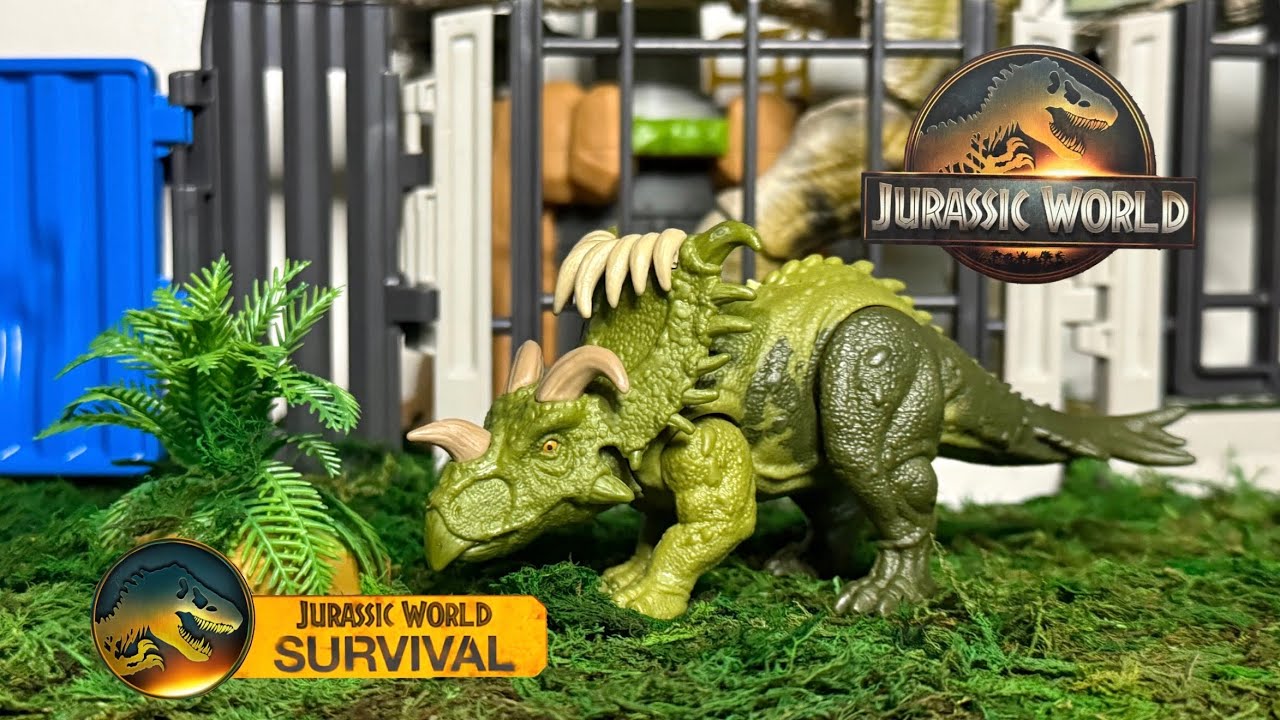 Jurassic world Survival Kosmoceratops strike attack unboxing and