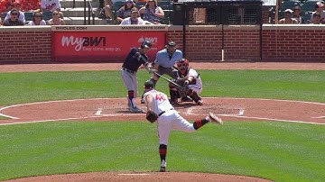 CLE@BAL: Naquin opens the scoring with a double