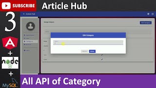3. Article Hub - All API of Category (Angular, Node.js, MySQL Database)