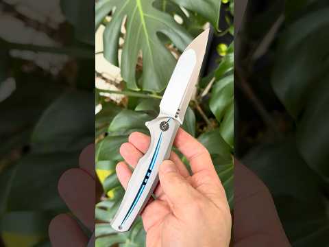 WE Knife Co 601X Hollow Ground M390 Anniversary Release Plain Titanium with Blue Frame Lock 