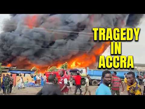 Tragedy in Accra: Huge Fire Razes Homes and Shops as Emergency Services Race Time