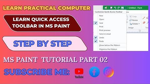 Quick Access Toolbar in MS Paint | Part 2 | Customize Toolbar Practically in Urdu/