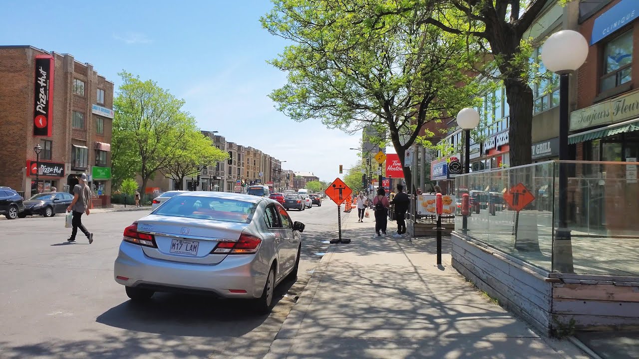 4K Sunny Day Walking on QueenMary Road in Montreal (Saint Joseph's
