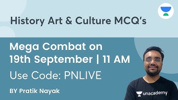 History - Art & Culture MCQs by Pratik Nayak | UPSC 2021/22/23 | Mega Combat | 19th Sept - 11:00 AM