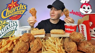 MUKBANG Eating Church's Chicken vs. Jollibee Chicken (Ultimate Fried Chicken)